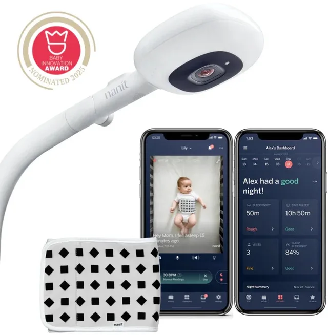 Pro Camera Babyfoon + vloerstandaard - Premium babyfoon met camera en app - 30+ Awards - Slaapstatistieken - Ademhalingsbewaking