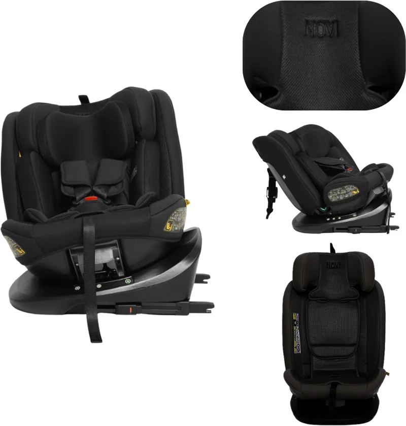 Goliath Go I-size Autostoel - Groep 0-1-2-3 - Isofix - Draaibaar - Zwart van Novi Baby in Zwart Go – productfoto