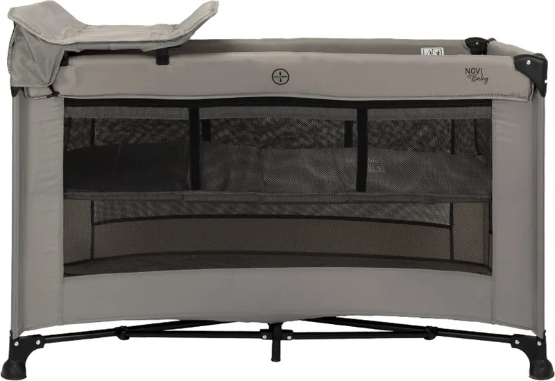 Kiki Luxe - Campingbed - Sand - reisbed - Inclusief transporttas - Inclusief verschoonblad - Inclusief bodemverhoger van Novi Baby in Zand – productfoto
