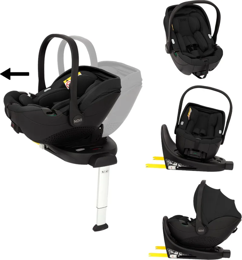 Novi Joy Pro 360 Autostoel I-Size 0-87 cm – Inclusief Isofix Base – 360° Draaibaar + Glide Functie – Groep 0+ van Novi Baby in Black – productfoto