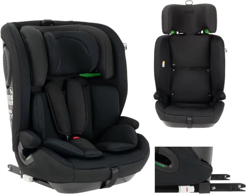 Novi Jules V2 Isofix Autostoel 76-150 cm – Groep 1/2/3 – Isofix + Top Tether – Verstelbare Hoofdsteun – I-Size by Novi Baby in Zwart – product photo