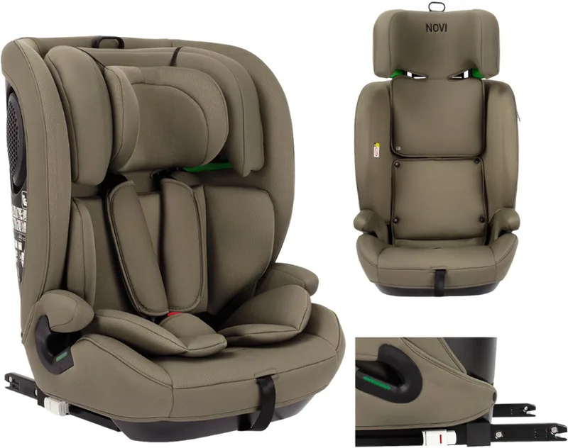Novi Jules V2 Isofix Autostoel 76-150 cm – Groep 1/2/3 – Isofix + Top Tether – Verstelbare Hoofdsteun – I-Size van Novi Baby in Dark Taupe – productfoto