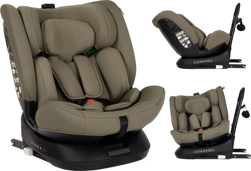 Novi Nathan V2 Premium Autostoel - I-Size - 360 graden draaibaar - 0-150 cm van Novi Baby in Dark Taupe – productfoto