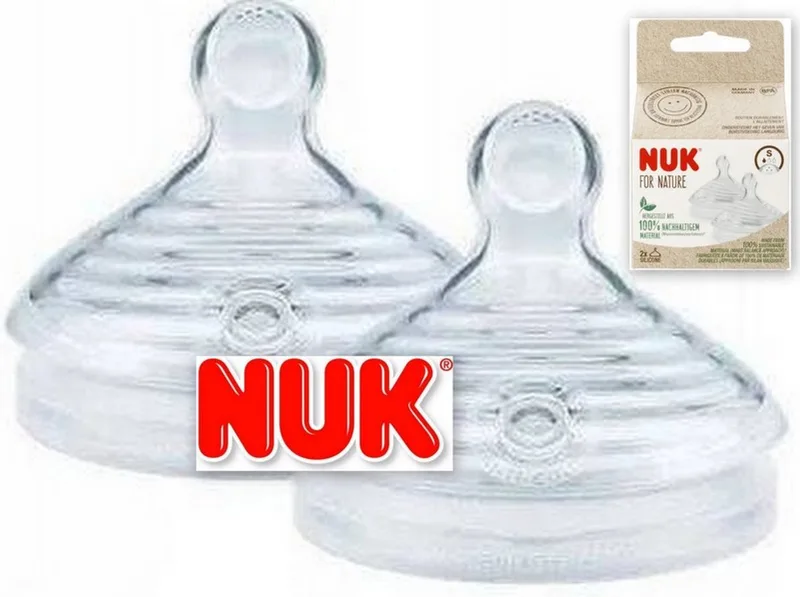 For Nature | vervangende drinkzuiger voor babyfles | 2 stuks S by NUK in Transparant – product photo
