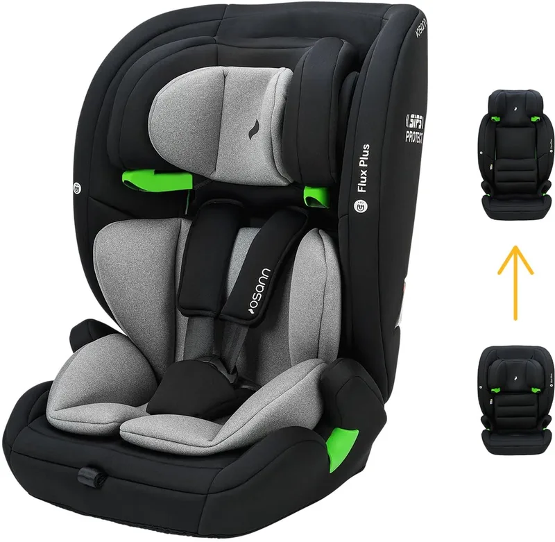 Flux Plus i-Size Autostoel 76-150 cm – R129 – Groep 1/2/3 – Autogordel – Verstelbare Hoofdsteun de Osann en Grijs gemêleerd – photo produit