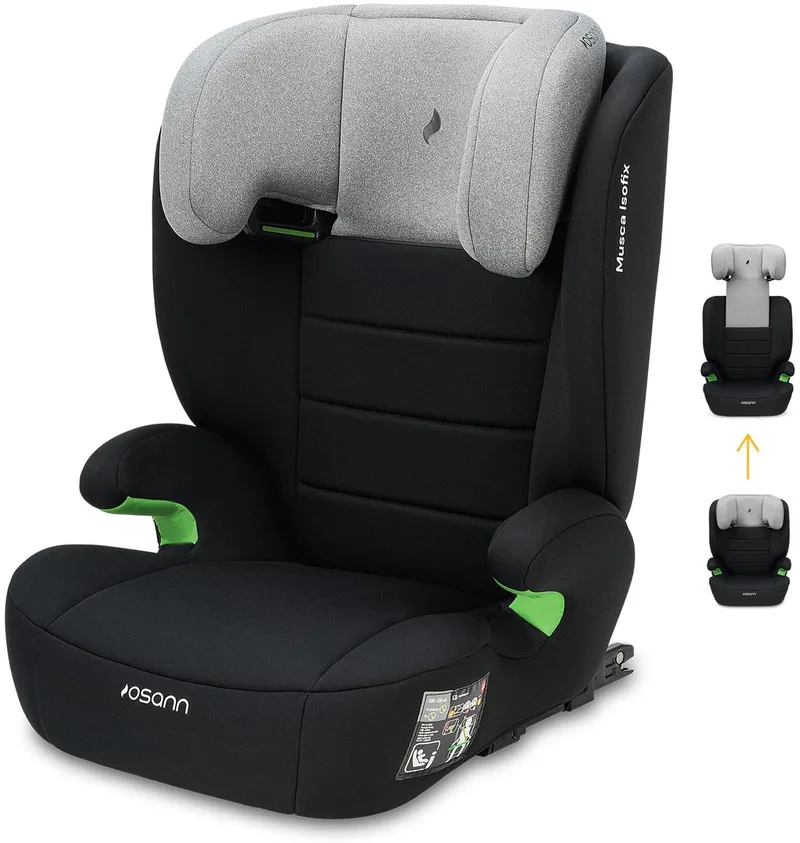 Musca i-Size-kinderzitje van 100 tot 150 cm, autokinderzitje zonder Isofix, zitverhoger met rugleuning by Osann in Grijs gemêleerd – product photo