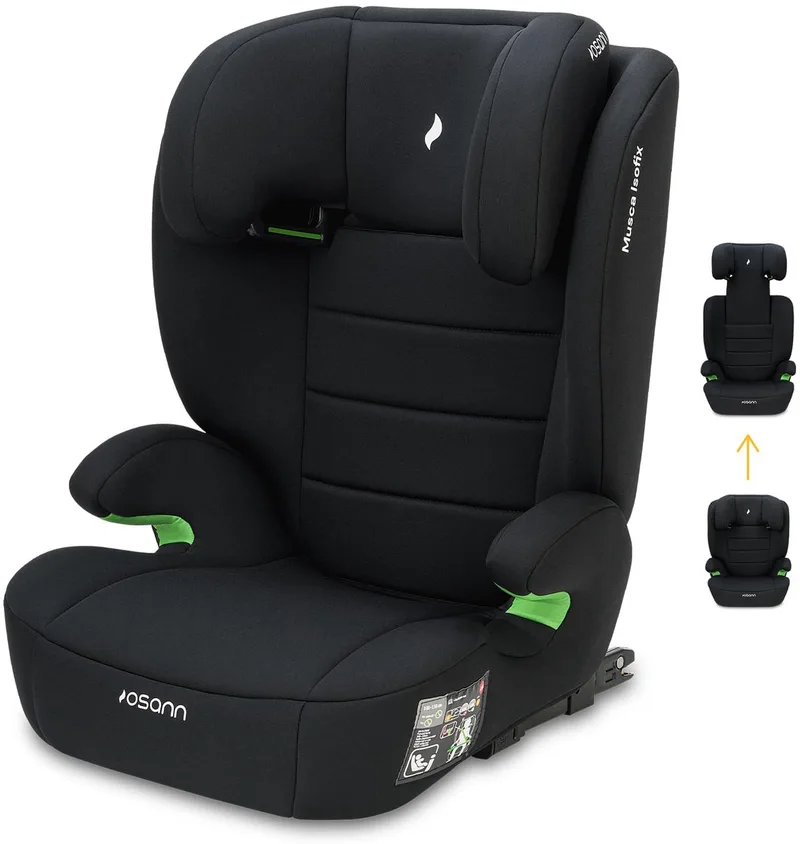 Musca Isofix-kinderzitje i-Size van 100 tot 150 cm, zitverhoger met rugleuning by Osann in Zwart – product photo