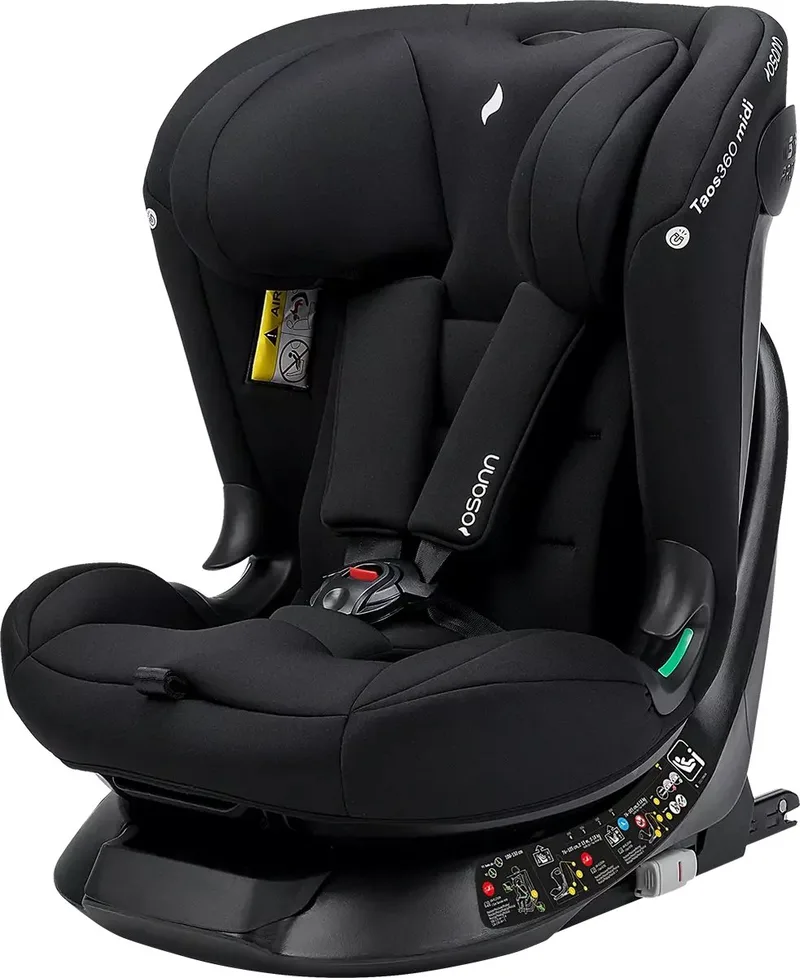Taos360 i-Size, 360° draaibaar autostoeltje voor kinderen van 40-150 cm, achterwaarts gericht met Isofix en top-tether op de basis, babyautostoeltje by Osann in Zwart – product photo