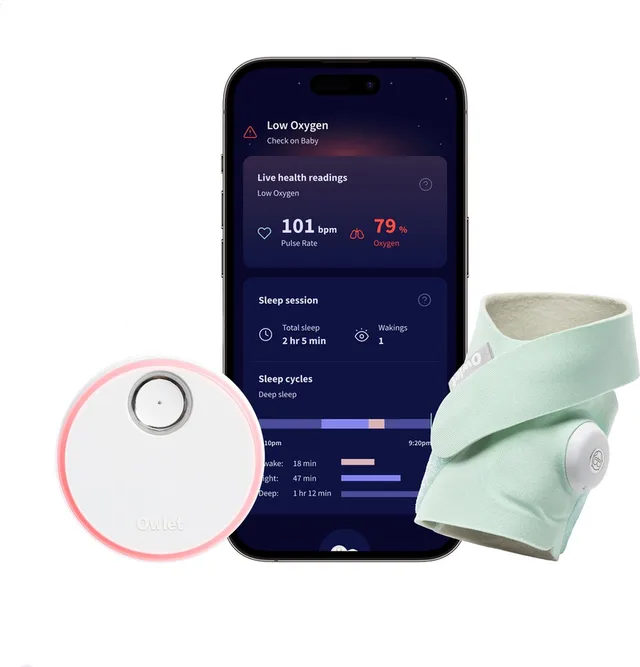 Dream Sock™ - Slimme Babyfoon die hartslag & zuurstof meet - Baby monitor die medisch gecertificeerd is voor baby's van 0 tot 18 maand