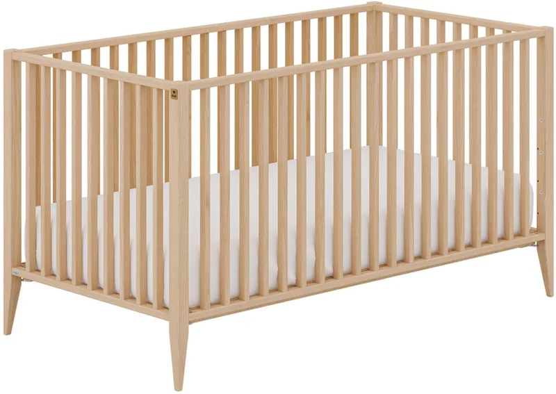 Babybett MILA & BEN Steiff by PAIDI, 70x140cm, Buche Massivholz, Kinderbett, inkl. Lattenrost, Gitterbett höhenverstellbar, entnehmbare Sprossen by Paidi in Beige – product photo