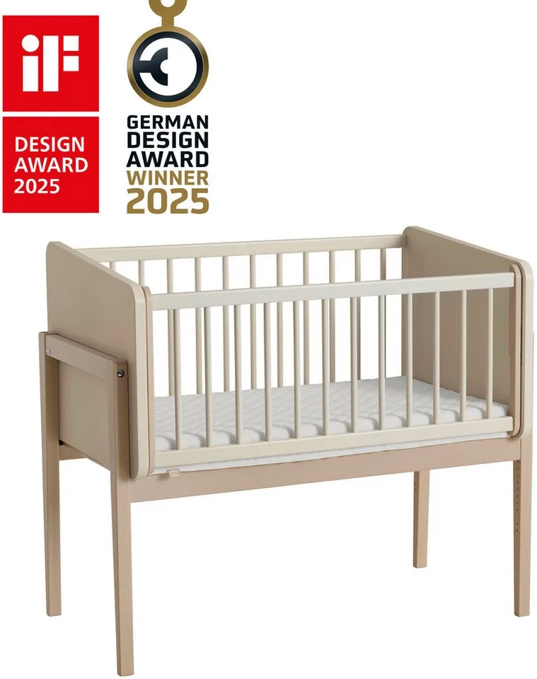 Beistellbett LITTLE CLOUD, mit Lattenrost, variabel höhenverstellbar, umbaubar zum Tiny Sofa by Paidi in Beige – product photo