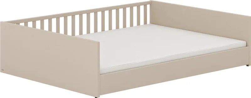 Kinderbett LITTLE FLO, vom Baby bis zum Teeni, in mehreren Farben und Breiten (Breite/Länge: 90x200cm + 120X200cm +140x200cm), umbaubar zum Kinder- oder Jugendbett, Bodenbett auch als Sofa nutzbar van Paidi in Beige – productfoto