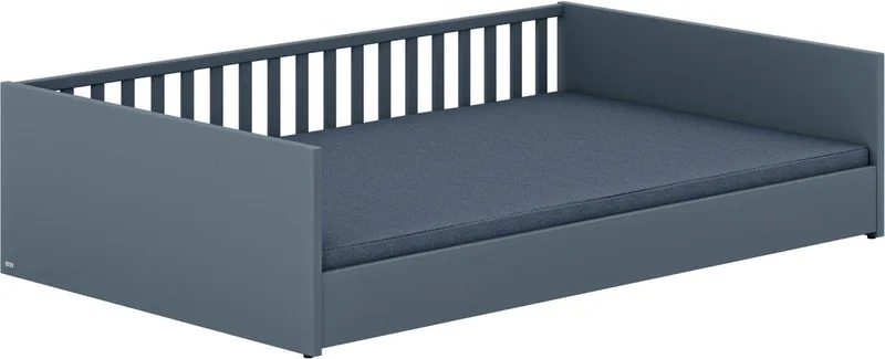 Kinderbett LITTLE FLO, vom Baby bis zum Teeni, in mehreren Farben und Breiten (Breite/Länge: 90x200cm + 120X200cm +140x200cm), umbaubar zum Kinder- oder Jugendbett, Bodenbett auch als Sofa nutzbar van Paidi in Blau – productfoto