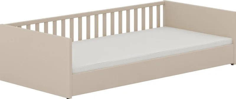 Kinderbett LITTLE FLO, vom Baby bis zum Teeni, in mehreren Farben und Breiten (Breite/Länge: 90x200cm + 120X200cm +140x200cm), umbaubar zum Kinder- oder Jugendbett, Bodenbett auch als Sofa nutzbar van Paidi in Beige – productfoto