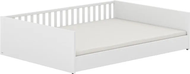 Kinderbett LITTLE FLO, vom Baby bis zum Teeni, in mehreren Farben und Breiten (Breite/Länge: 90x200cm + 120X200cm +140x200cm), umbaubar zum Kinder- oder Jugendbett, Bodenbett auch als Sofa nutzbar