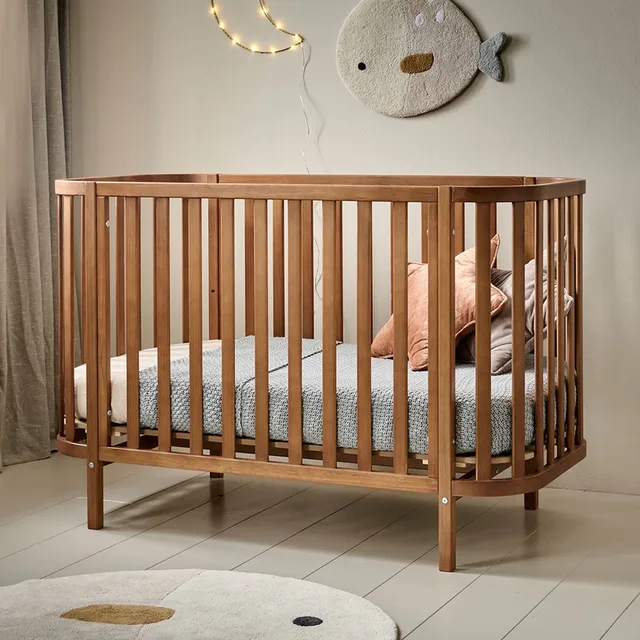 Ovaal ledikant Cocoon – 60x120 cm – Walnoot