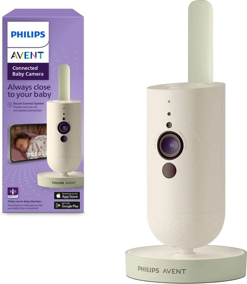 Connected Babycamera babyfoon - Met wifi en app - Veilige verbinding - SCD643/26 by Philips Avent in Wit groen – product photo
