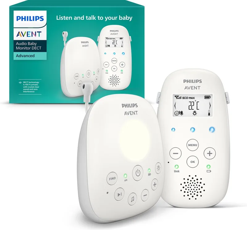 DECT babyfoon - Audio babyfoon - SCD713/26 van Philips Avent in Wit – productfoto