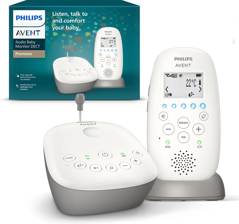 DECT babyfoon - Audio babyfoon - SCD733/26 van Philips Avent in Wit – productfoto