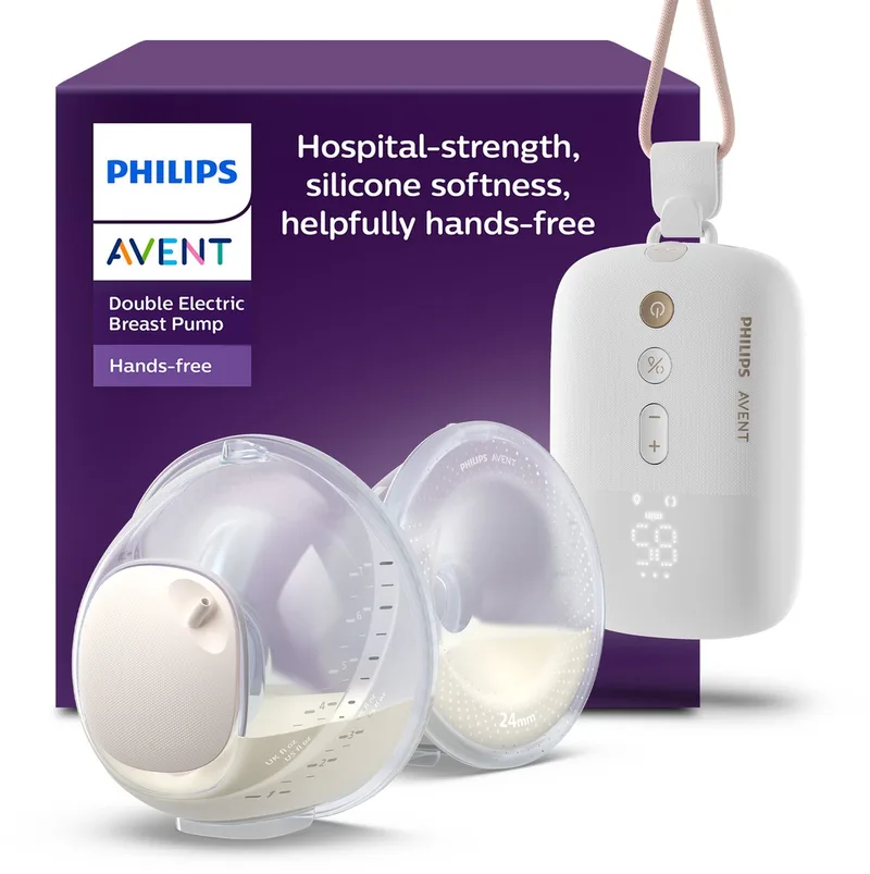 Handsfree Dubbele Elektrische Draagbare Borstkolf - Comfortabele & Krachtige Motor - Ultralichte Transparante Cups - SCF532/11 by Philips Avent in Wit beige – product photo