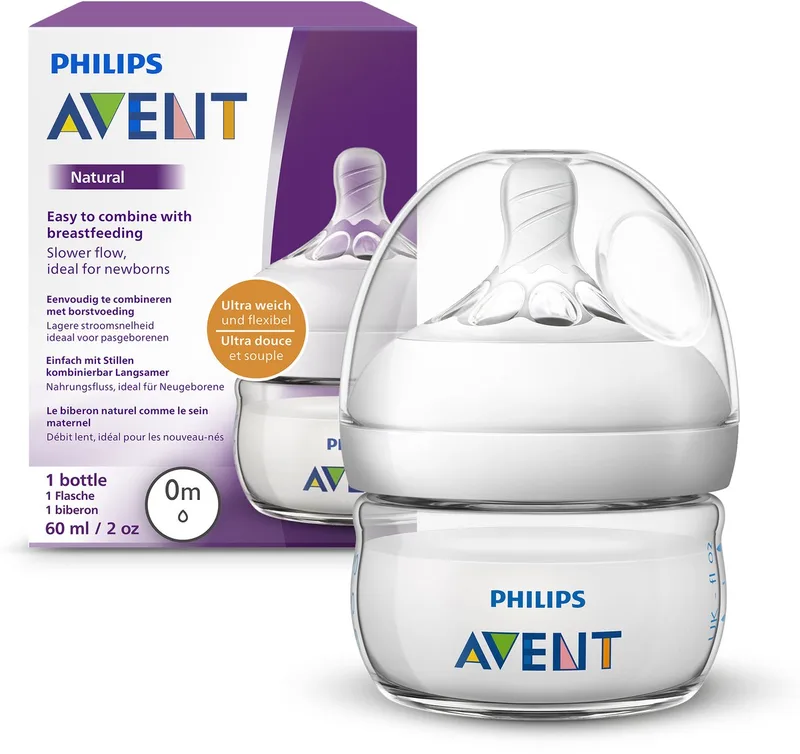 Natural babyfles - langzame flow - 60ml - SCF039/17 van Philips Avent in Multicolor – productfoto