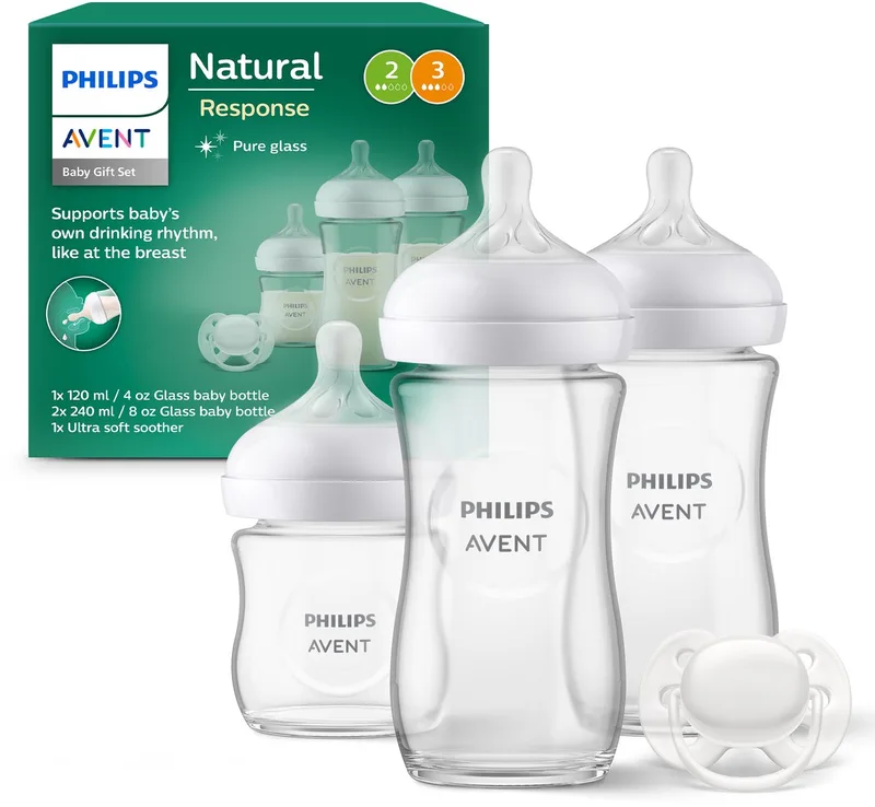 Natural Response Glazen Fles - Startersset voor pasgeboren baby's SCD878/11 by Philips Avent in Transparant – product photo