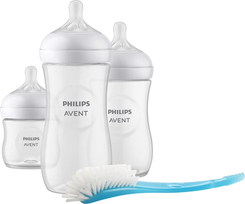 Natural Response - Newborn Cadeauset –3 Flessen - Flessenborstel de Philips Avent en Transparant / Wit – photo produit