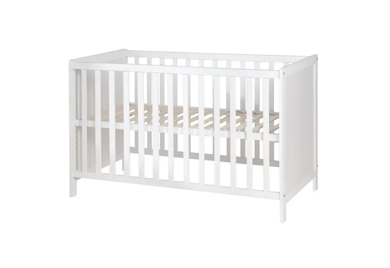 Beistellbett Gitterbett, Babybett 60 x 120 cm, 6-fach höhenverstellbar, taupe van roba in Weiß – productfoto