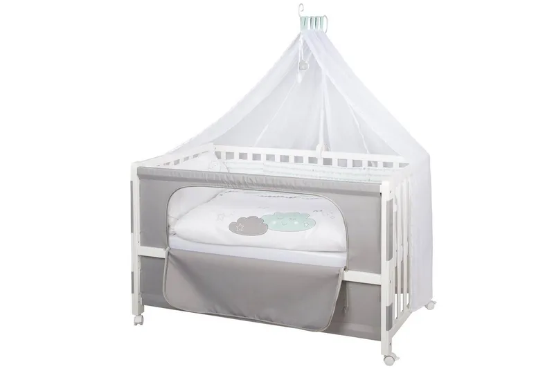 Beistellbett Room Bed, Beistellbett zum Elternbett, komplette Ausstattung van roba in Weiß – productfoto