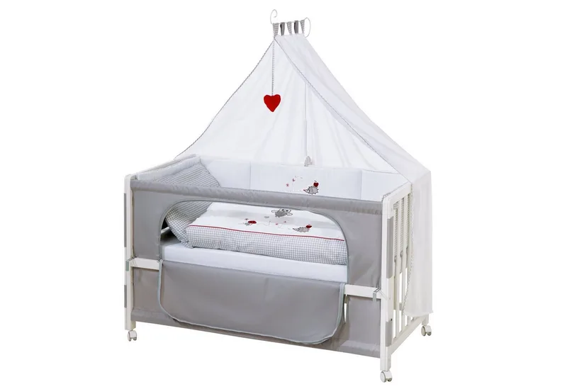 Beistellbett Room Bed, Beistellbett zum Elternbett, komplette Ausstattung de roba en Weiß – photo produit
