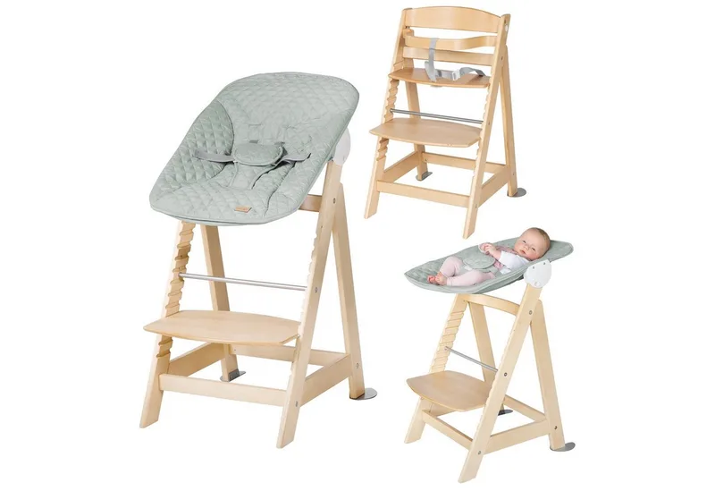 Hochstuhl Born Up 2in1, Treppenhochstuhl mit Liegefunktion van roba in Braun – productfoto