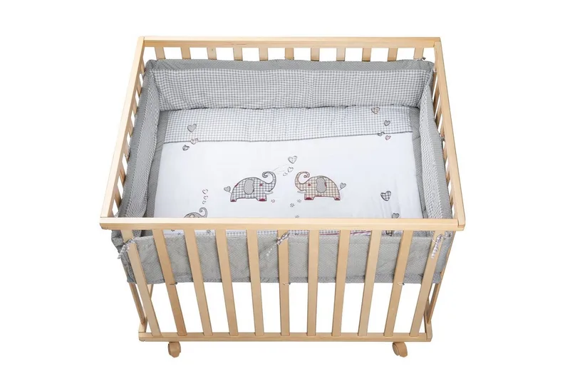 Laufgitter Jumbotwins, Laufstall inkl. Schutzeinlage und Rollen by roba in Braun – product photo