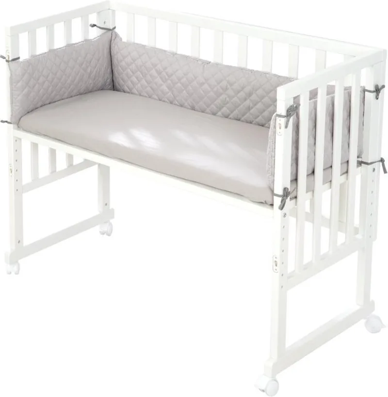 Stuben- & Beistellbett 3in1 mit Barriere Style grau van roba in Wit – productfoto