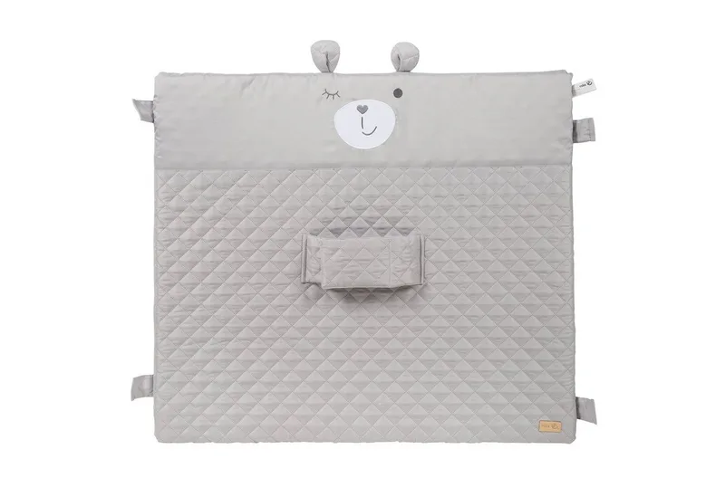 Wickelauflage roba Style, abwischbare Wickelauflage mit Bärchen-Gesicht, Haltegurt & Laschen van roba in Grau – productfoto