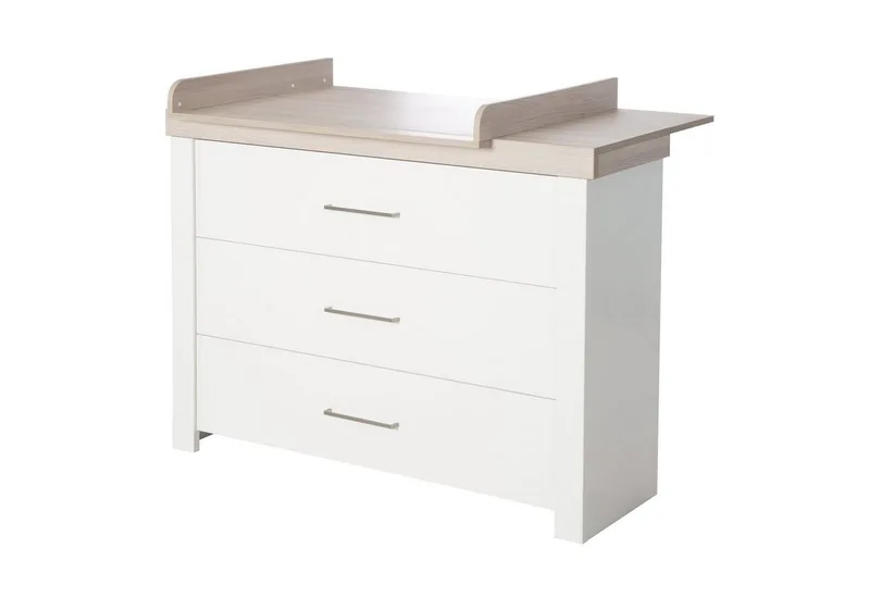 Wickelkommode Lucy, Wickeltisch mit Wickelansatz - Soft-Close - 3 Schubladen - Weiß by roba – product photo