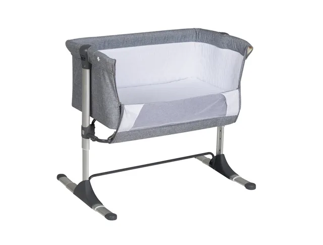 Baby-Reisebett Wiege / Beistellbett Joy Leinenstruktur hellgrau