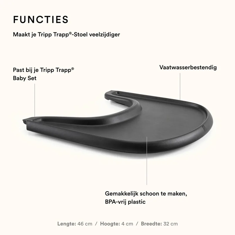 Tafelblad voor Tripp Trapp® van Stokke in Black – productfoto