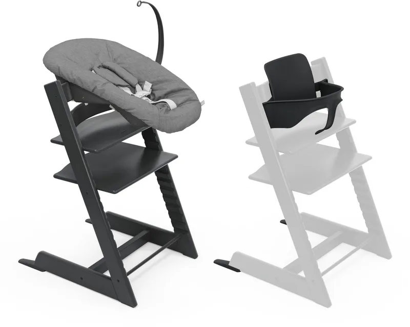 Tripp Trapp® Bundle Stoel + Babyset + Newborn Set | Black / Anthraciet van Stokke in [Zwart] – productfoto