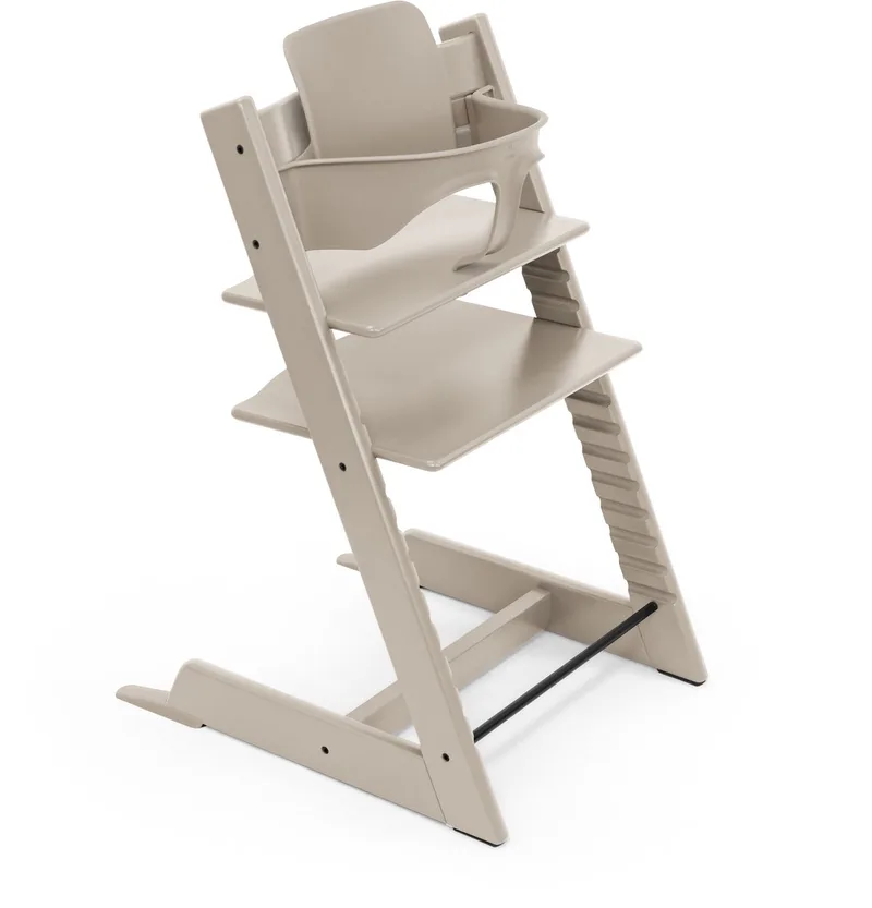 Tripp Trapp® Bundle Stoel Cashmere Grey | Babyset Cashmere Grey | Tray White van Stokke in Bruingrijs/taupe – productfoto