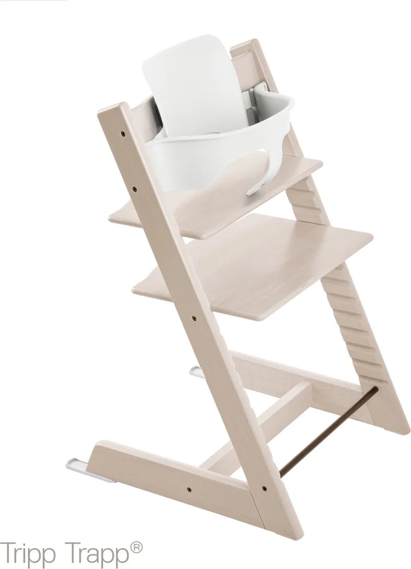 Tripp Trapp Kinderstoel met Babyset - White Wash by Stokke in Wit – product photo