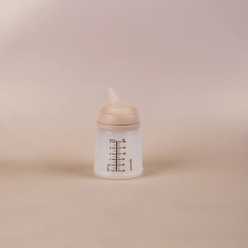 Zero.Zero Anti-Colic Adaptable Flow Zuigfles 180ml SXZBRF049993 by Suavinex in Transparant met zalmroze – product photo