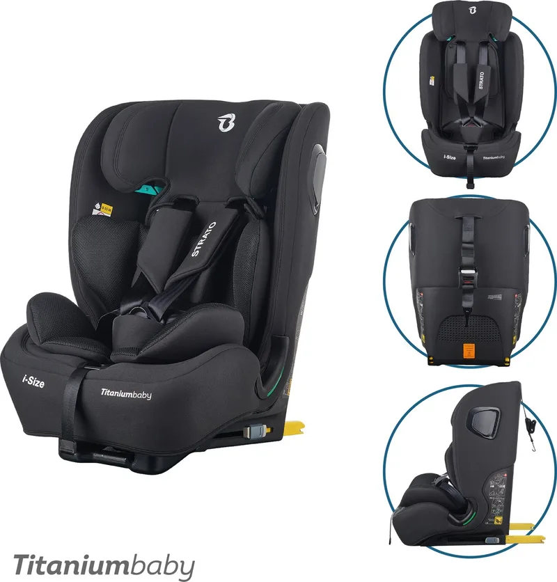 Autostoel Strato I-size van Titanium Baby in Zwart – productfoto