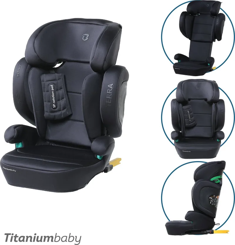 Autostoel Terra i size 100-150 cm by Titanium Baby in Zwart – product photo