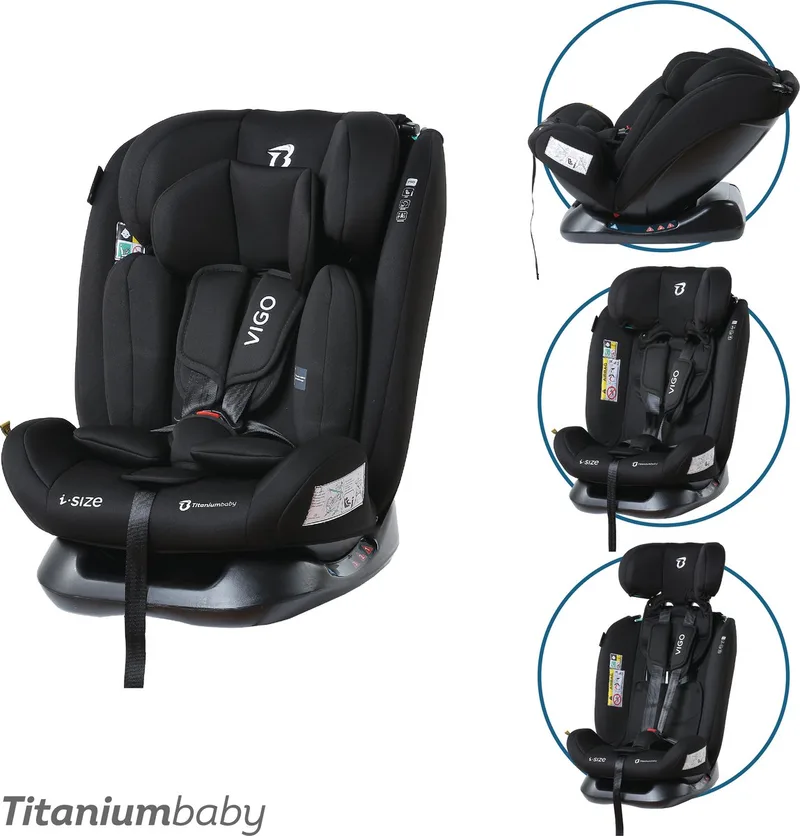 Autostoel Vigo i-size 40-150 cm van Titanium Baby in Zwart – productfoto