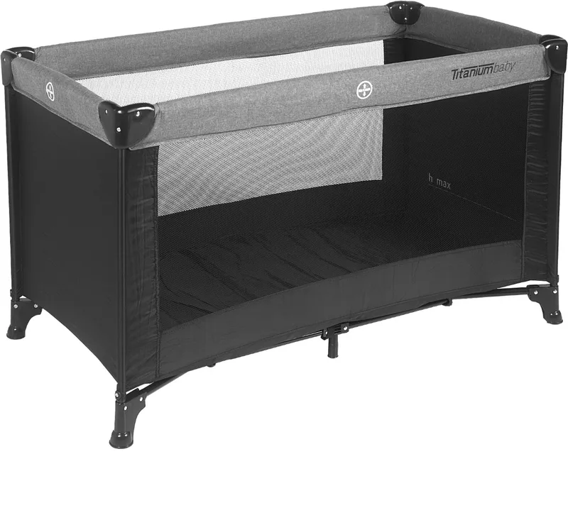 Campingbed 60 X 120 - Zwart / Melange by Titanium Baby in Melange grijs – product photo