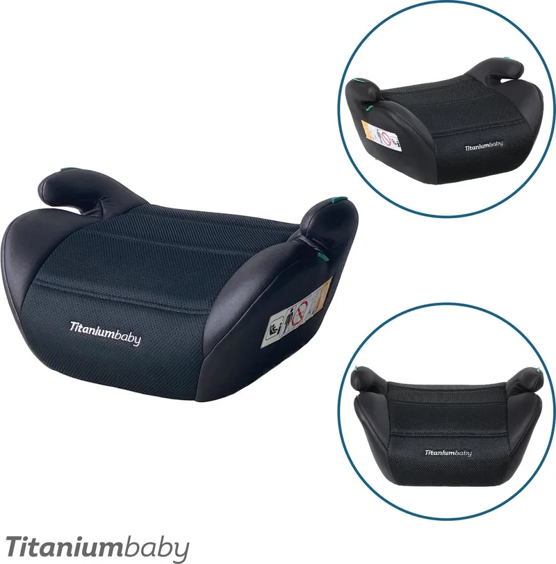 Finn i-Size - Zitverhoger - Autostoel Booster - 22-36 kg, 125-150 cm van Titanium Baby in Zwart – productfoto