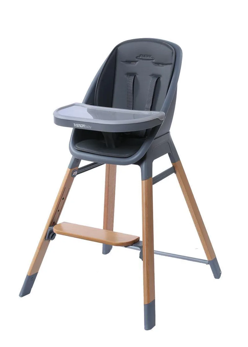 Kinderstoel hout Flexx - 2 in 1 van Titanium Baby in Grijs – productfoto
