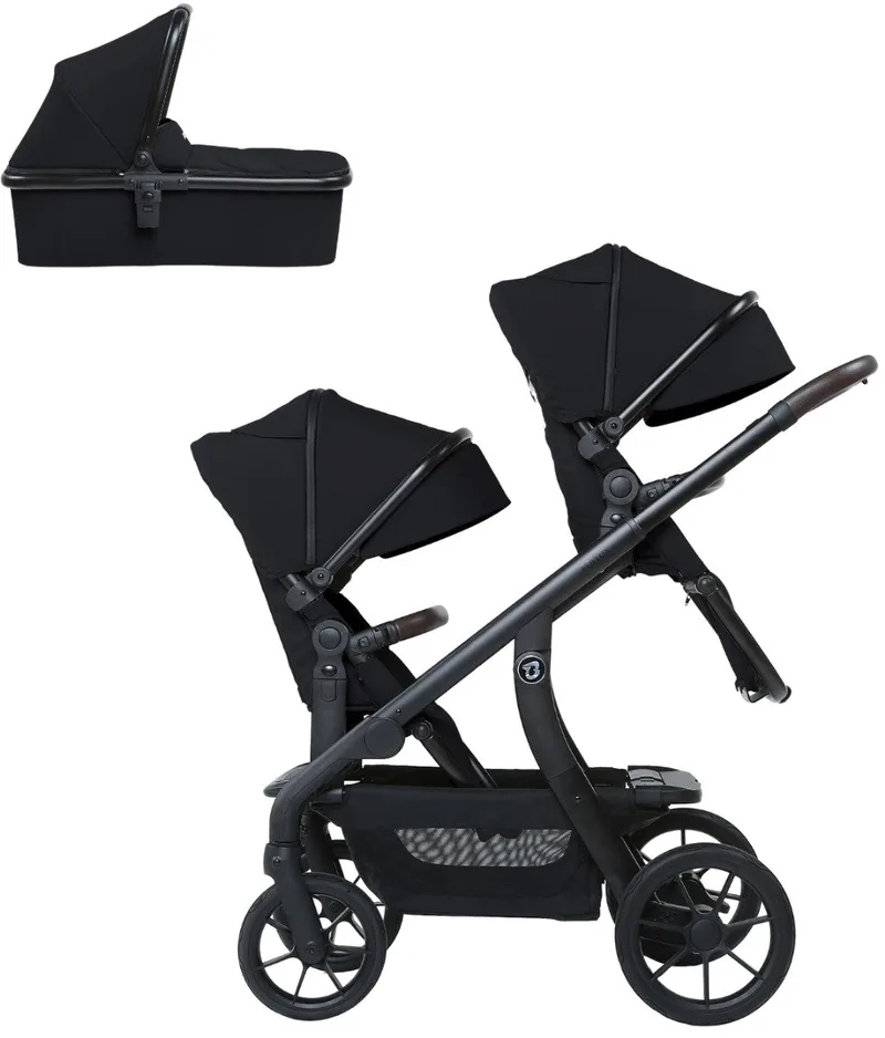 Solid Pollux Lush Black Tandem Duowagen met Reiswieg by Titanium Baby in Zwart – product photo