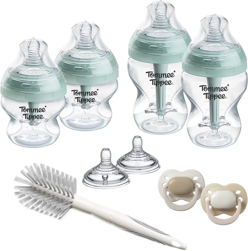 Advanced Anti-Colic Babyflessen en spenen Startersset - flessen van 150 ml en 260 ml voor pasgeboren baby's - 0m+ by Tommee Tippee in Doorzichtig – product photo