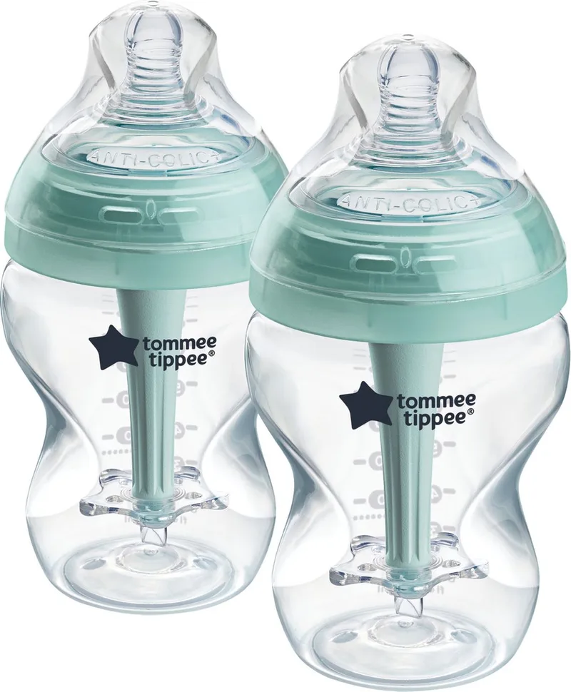 Advanced Anti-Colic Babyflessen, set van 2 x 260ml baby flessen - Lage toevoersnelheid 0m+ by Tommee Tippee in Wit – product photo